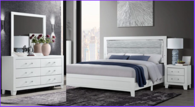 Luccia Queen Bed, Dresser,Mirror, 2 Nightstand, 5 pcs