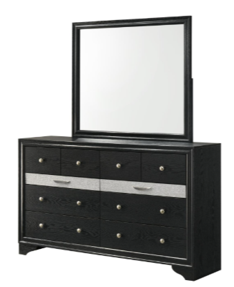 Bedroom Set Black Queen ,Dresser,Mirror and 2 nightstand