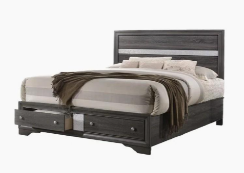 Bedroom Set King Grey ,Dresser, Mirror and 1 nightstand