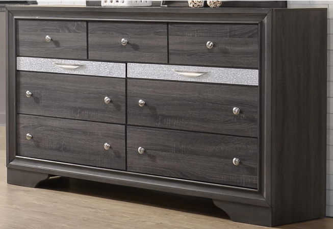 Bedroom Set Berea - Gray Storage Queen Bed, Dresser, Mirror, 2 Nightstand