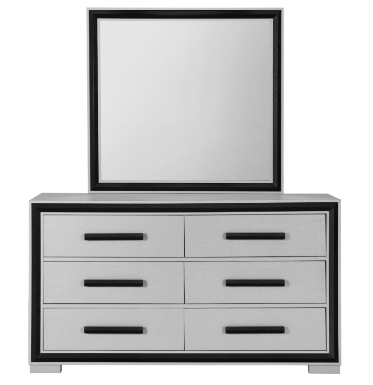 Bedroom Set AMELIA GREY BLACK KING W/LED
