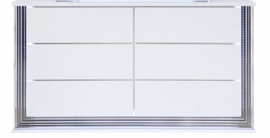 YLIME SMOOTH WHITE DRESSER WITH LED