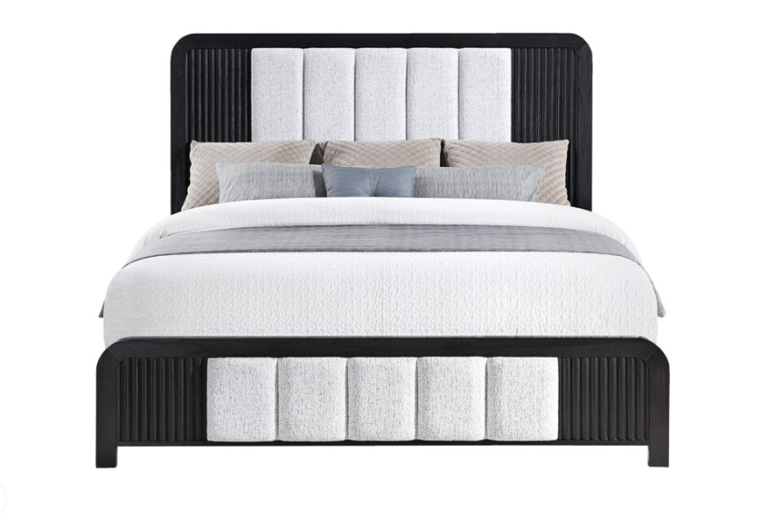 BECKETT WHITE/BLACK QUEEN BED