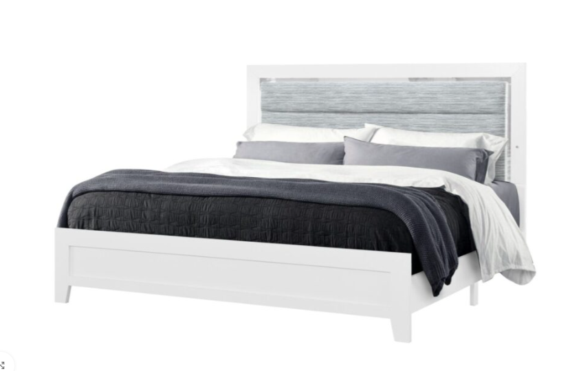 LUCCIA WHITE QUEEN BED WITH LED