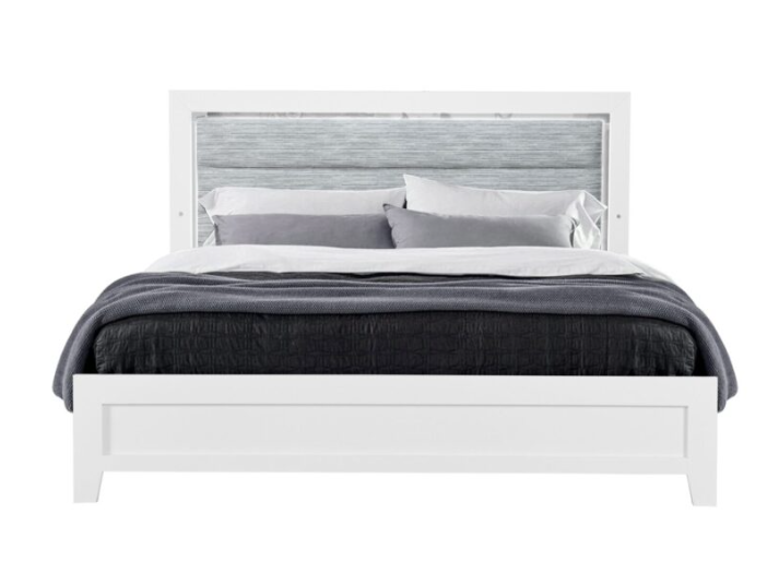 LUCCIA WHITE FULL BED WITH LED