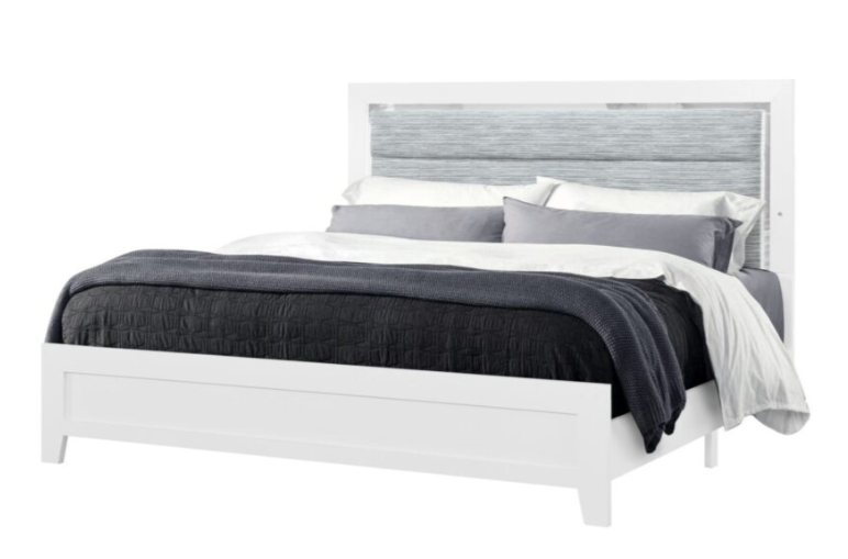 LUCCIA WHITE FULL BED WITH LED