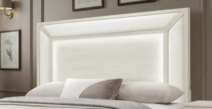 CLARA BEIGE KING BED WITH LED