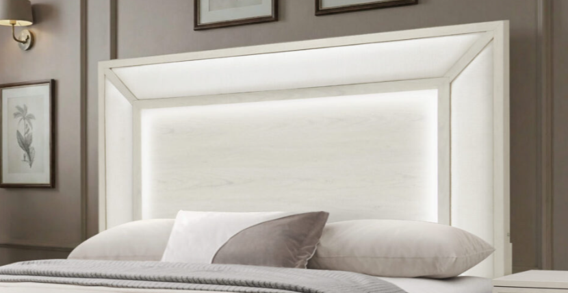 CLARA BEIGE QUEEN BED WITH LED
