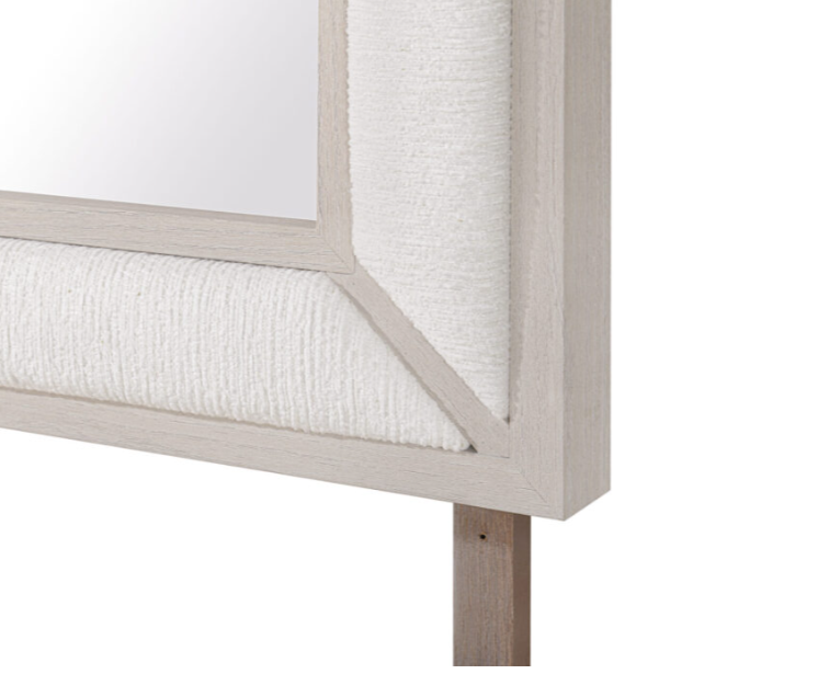CLARA BEIGE UPHOLSTERED MIRROR