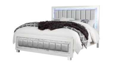 SANTORINI METALLIC WHITE FULL BED