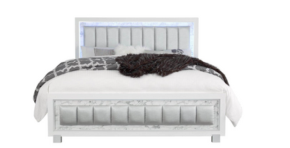 SANTORINI METALLIC WHITE FULL BED