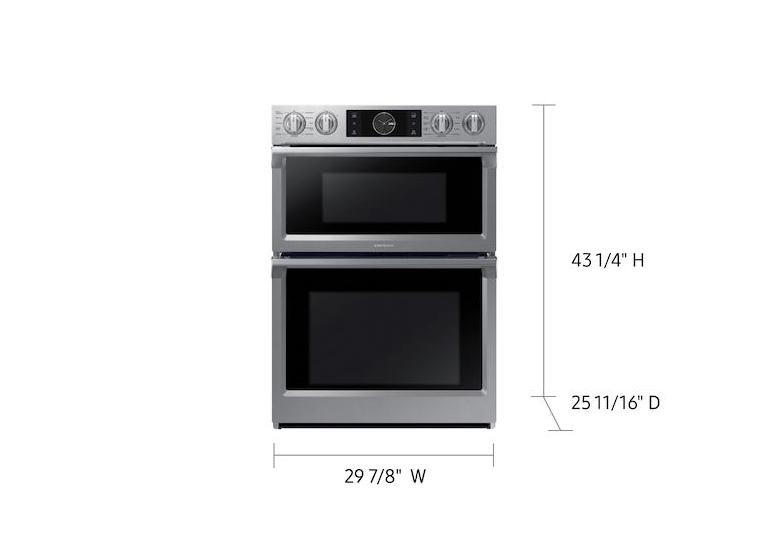 SAMSUNG 30" Double Convection Combination Wall Oven 7 Cu. Ft. Stainless Steel