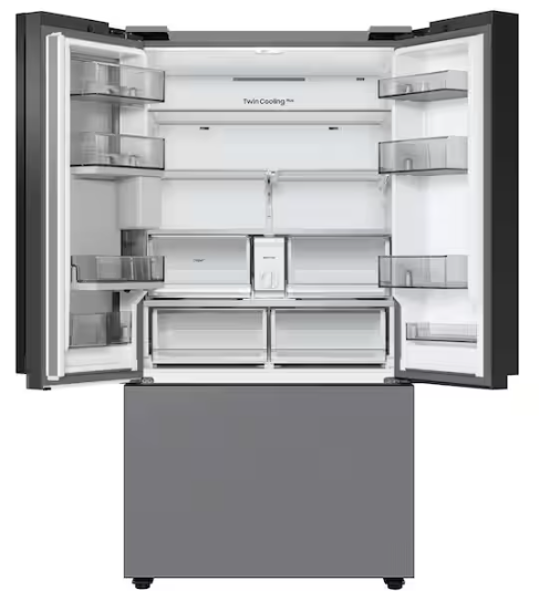 Samsung  Bespoke 30 cu. ft. Standard Depth 3-Door French Door Smart Refrigerator in Stainless Steel with Beverage Center