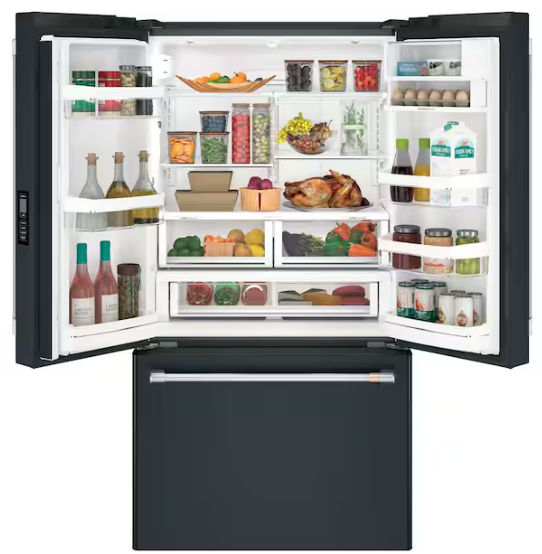 CAFE 23.1 cu. ft. Smart French Door Refrigerator with Internal Water Dispenser in Matte Black, Counter Depth and ENERGY STAR