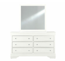 Pompei metalic white Bookcase, dresser, mirror and nightstand with led