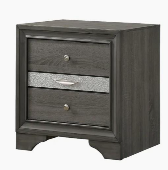 Bedroom Set Berea - Gray Storage King Bed, Dresser, Mirror, 2 Nightstand