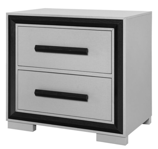 Bedroom Set AMELIA GREY BLACK Queen W/LED