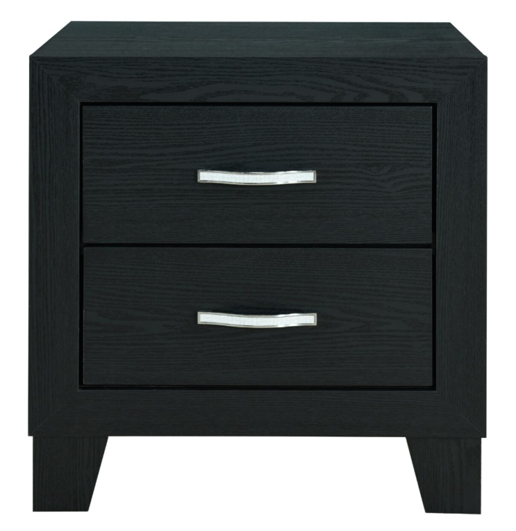 BEDROOM SET REID BLACK QUEEN BED WITH LED,DRESSER,MIRROR AND 2 NIGHTSTAND