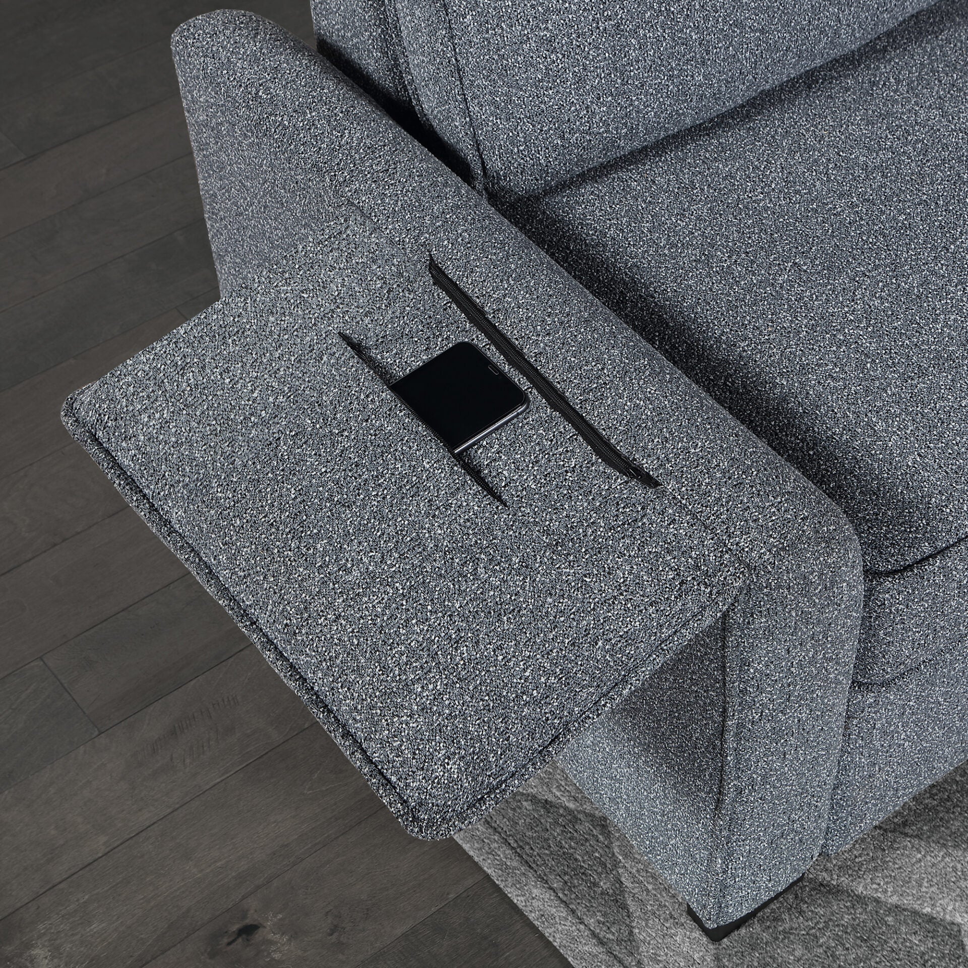 U0808 DARK GREY REVERSIBLE SOFA BED