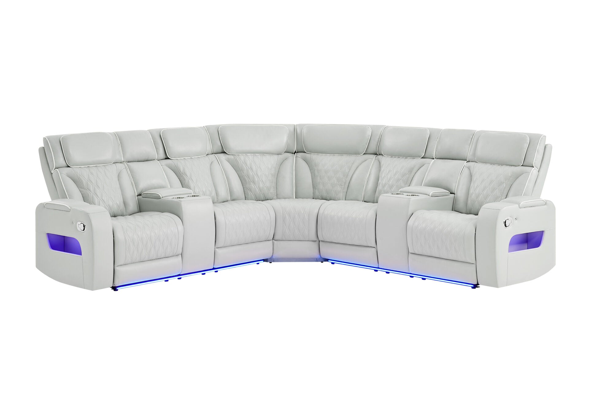 U8611 BLANCHE SILVER SECTIONAL WITH LED