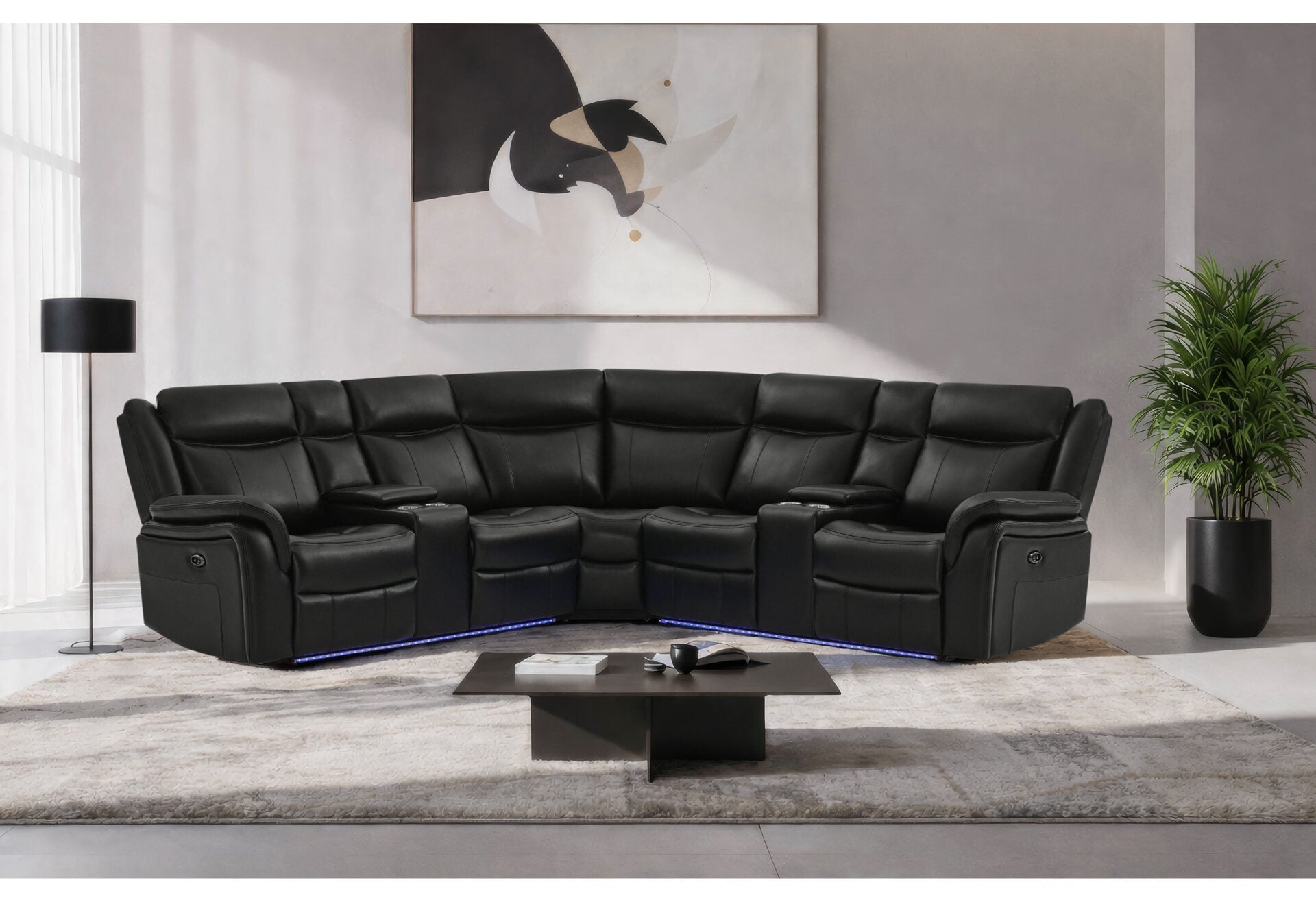 UM02 BLACK SECTIONAL