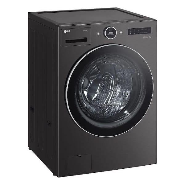 LG 5.0 cu. ft. Stackable Smart Front Load Washer in Black Steel with ezDispense, AI Digital Dial, Steam and TurboWash360