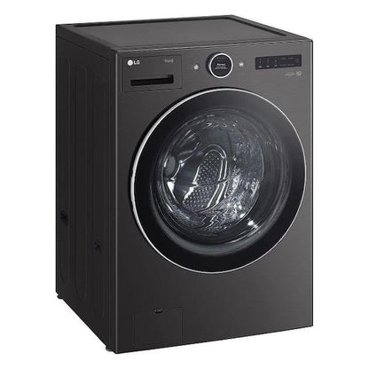 LG 5.0 cu. ft. Stackable Smart Front Load Washer in Black Steel with ezDispense, AI Digital Dial, Steam and TurboWash360