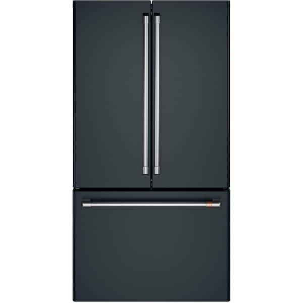 CAFE 23.1 cu. ft. Smart French Door Refrigerator with Internal Water Dispenser in Matte Black, Counter Depth and ENERGY STAR