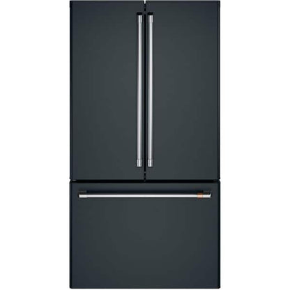 CAFE 23.1 cu. ft. Smart French Door Refrigerator with Internal Water Dispenser in Matte Black, Counter Depth and ENERGY STAR