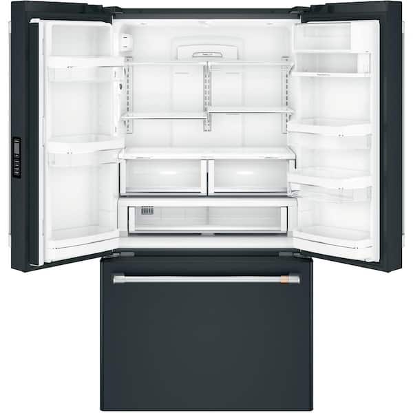 CAFE 23.1 cu. ft. Smart French Door Refrigerator with Internal Water Dispenser in Matte Black, Counter Depth and ENERGY STAR