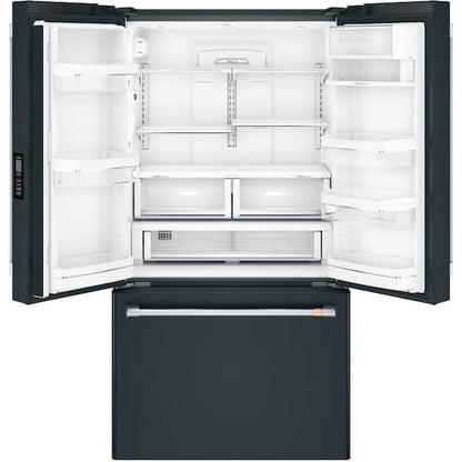 CAFE 23.1 cu. ft. Smart French Door Refrigerator with Internal Water Dispenser in Matte Black, Counter Depth and ENERGY STAR