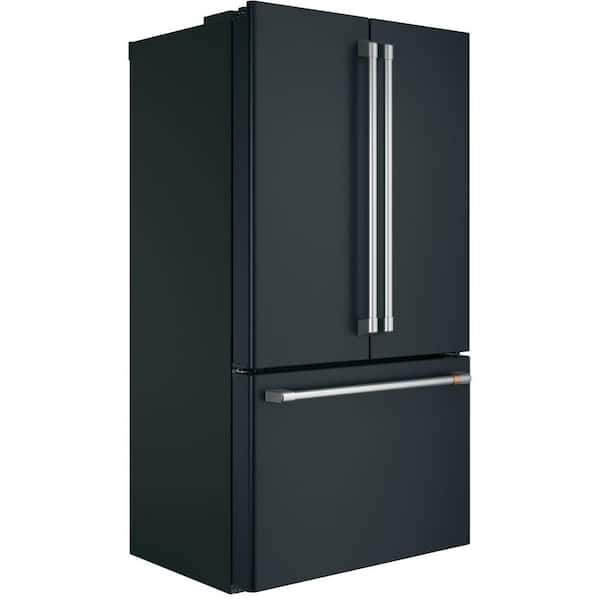 CAFE 23.1 cu. ft. Smart French Door Refrigerator with Internal Water Dispenser in Matte Black, Counter Depth and ENERGY STAR