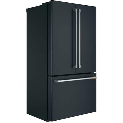CAFE 23.1 cu. ft. Smart French Door Refrigerator with Internal Water Dispenser in Matte Black, Counter Depth and ENERGY STAR