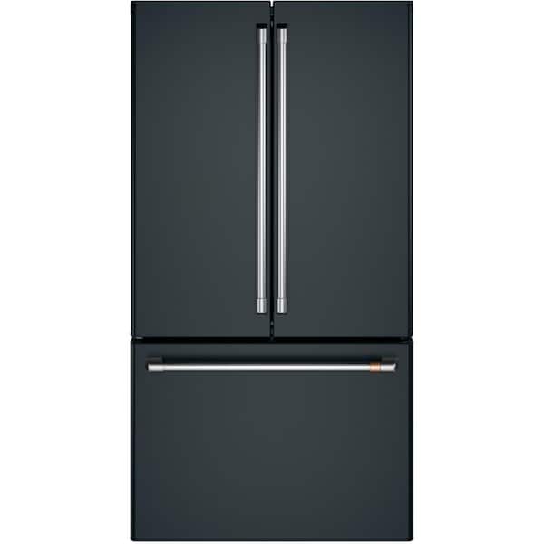 CAFE 23.1 cu. ft. Smart French Door Refrigerator with Internal Water Dispenser in Matte Black, Counter Depth and ENERGY STAR