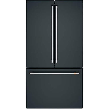 CAFE 23.1 cu. ft. Smart French Door Refrigerator with Internal Water Dispenser in Matte Black, Counter Depth and ENERGY STAR