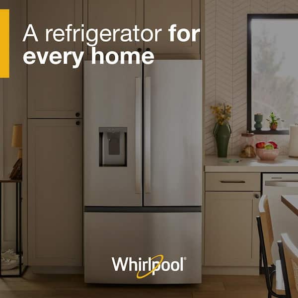 Whirlpool 36 in. 30 cu. ft. Standard Depth French Door Refrigerator in Fingerprint Resistant Stainless Finish with Dual Ice Makers