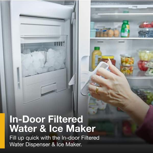 Whirlpool 36 in. 30 cu. ft. Standard Depth French Door Refrigerator in Fingerprint Resistant Stainless Finish with Dual Ice Makers