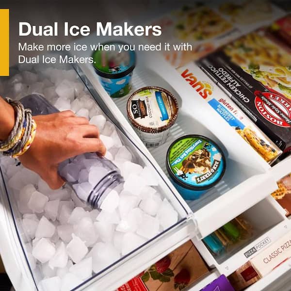Whirlpool 36 in. 30 cu. ft. Standard Depth French Door Refrigerator in Fingerprint Resistant Stainless Finish with Dual Ice Makers