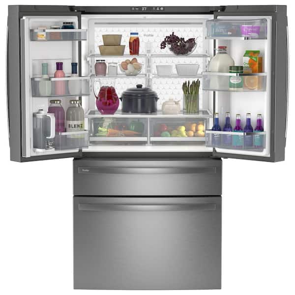 GE Profile 28.7 cu. ft. 4-Door French Door Refrigerator in Stainless Steel with Dual-Dispense Autofill Pitcher