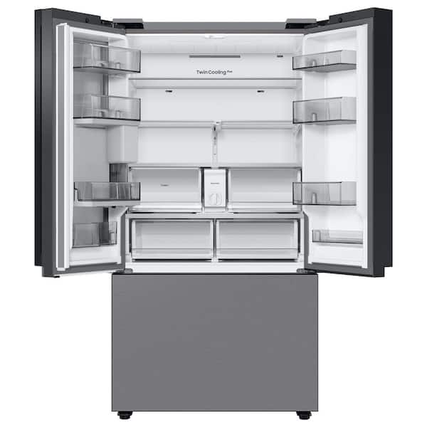 Samsung  Bespoke 30 cu. ft. Standard Depth 3-Door French Door Smart Refrigerator in Stainless Steel with Beverage Center