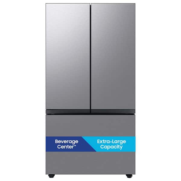 Samsung  Bespoke 30 cu. ft. Standard Depth 3-Door French Door Smart Refrigerator in Stainless Steel with Beverage Center