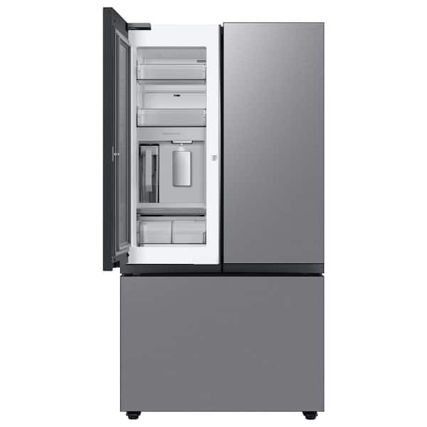 Samsung  Bespoke 30 cu. ft. Standard Depth 3-Door French Door Smart Refrigerator in Stainless Steel with Beverage Center