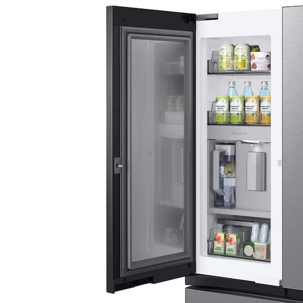 Samsung  Bespoke 30 cu. ft. Standard Depth 3-Door French Door Smart Refrigerator in Stainless Steel with Beverage Center