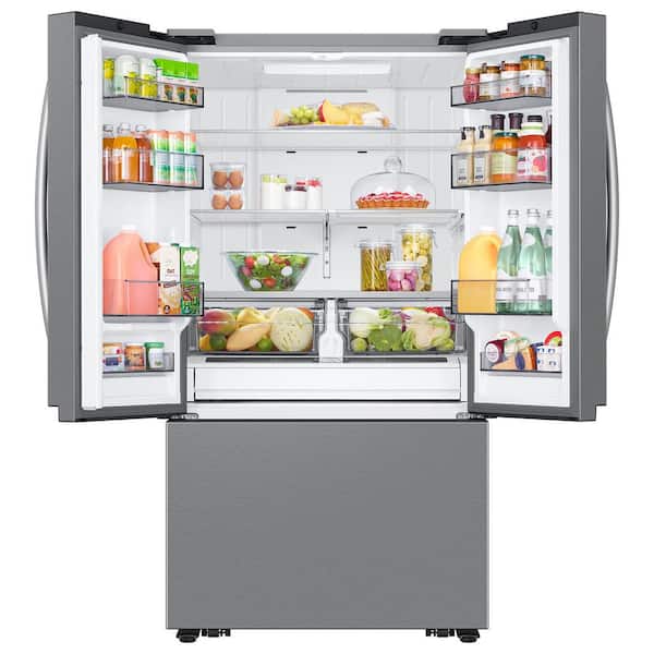 Samsung 36 in. 32 cu. ft. Standard Depth Mega Capacity 3-Door French Door Refrigerator in Stainless Steel with Auto Ice Maker