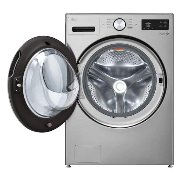 LG 5.0 cu. ft. Stackable SMART Front Load Washer in Graphite Steel with TurboWash 360, AI Sensing, Steam and LCD Display