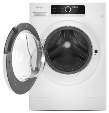 LG 24 in. W 2.4 Cu. Ft. Compact Stackable SMART Front Load Washer in White with Steam and AI Fabric Sensor / Smart Pairing and 4.3 cu small space ventless dryer