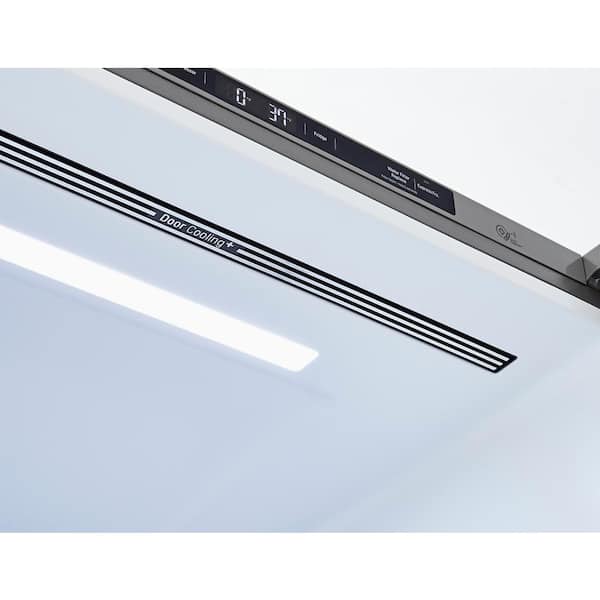 LG 33 in. W 26 cu. ft. Bottom Freezer Refrigerator w/ Multi-Air Flow and Smart Cooling in PrintProof Stainless Steel