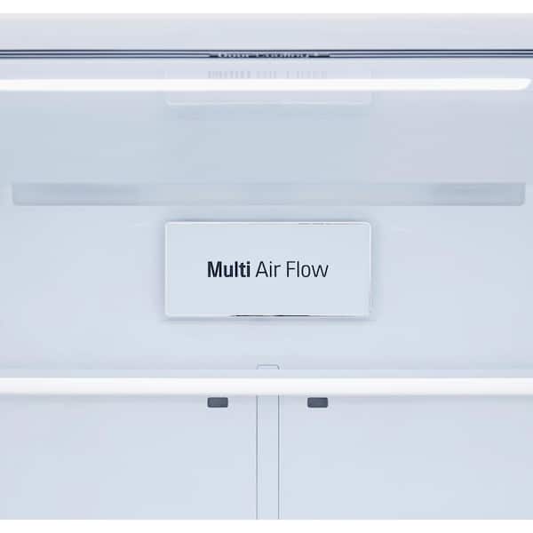 LG 33 in. W 26 cu. ft. Bottom Freezer Refrigerator w/ Multi-Air Flow and Smart Cooling in PrintProof Stainless Steel