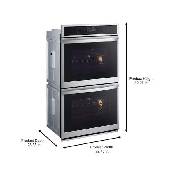 LG 9.4 cu. ft. Smart Double Wall Oven with Fan Convection, Air Fry in PrintProof in Stainless Steel