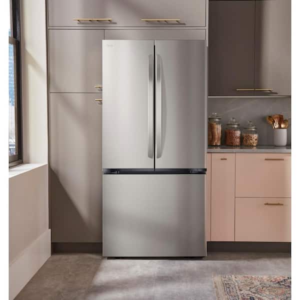 LG 33 in. W. 21 cu.ft. SMART Counter Depth MAX 3-Door French Door Refrigerator with Ice Maker in PrintProof Stainless Steel
